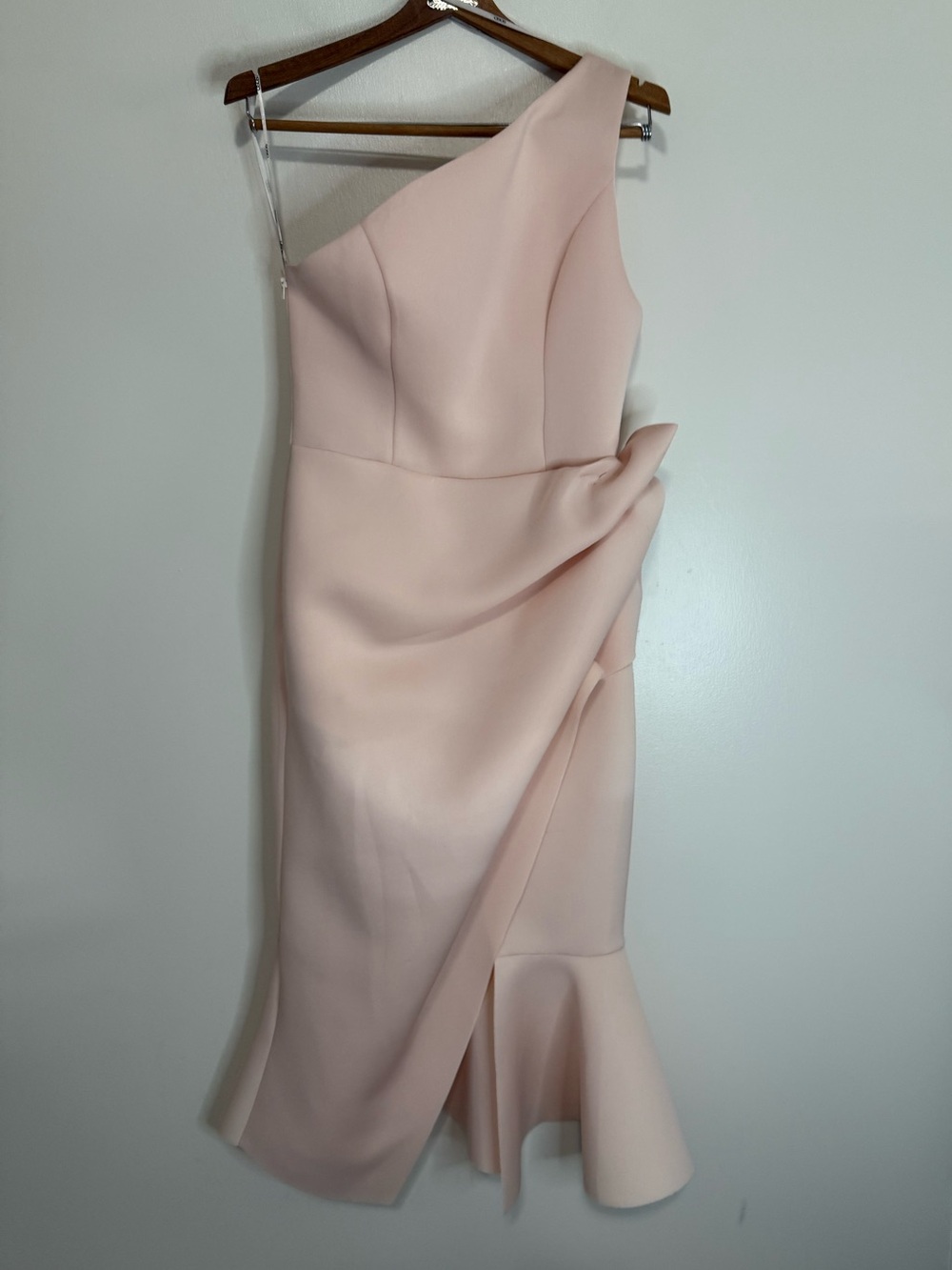 ASOS NWT One-Shoulder Blush Pink Midi Dress In size 6